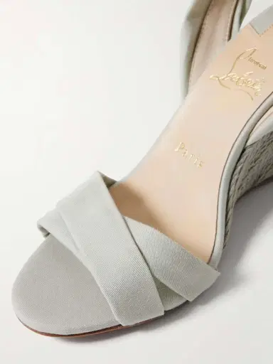 Christian Louboutin Melides Du Désert 85 Cotton-canvas Espadrille Wedge Sandals | Thumbnail 4 Christian Louboutin Melides Du Désert 85 Cotton-canvas Espadrille Wedge Sandals | Thumbnail 4