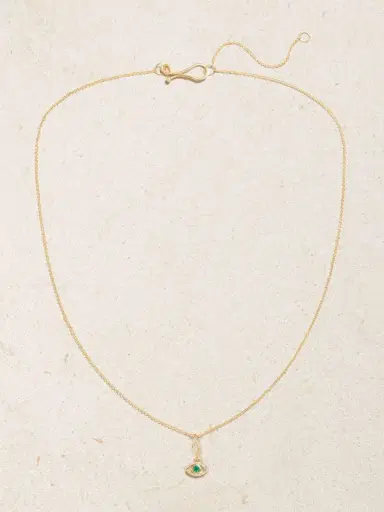 Melissa Joy Manning 14-karat Recycled Gold, Emerald And Diamond Necklace | Thumbnail 4 Melissa Joy Manning 14-karat Recycled Gold, Emerald And Diamond Necklace | Thumbnail 4
