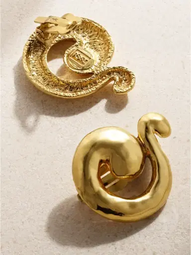 Susan Caplan Vintage Yves Saint Laurent Gold-plated Clip Earrings | Thumbnail 3 Susan Caplan Vintage Yves Saint Laurent Gold-plated Clip Earrings | Thumbnail 3
