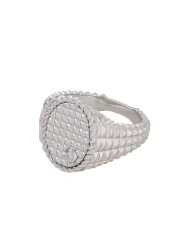 Yvonne Léon 9-karat White Gold Diamond Signet Ring | Thumbnail 1 Yvonne Léon 9-karat White Gold Diamond Signet Ring | Thumbnail 1