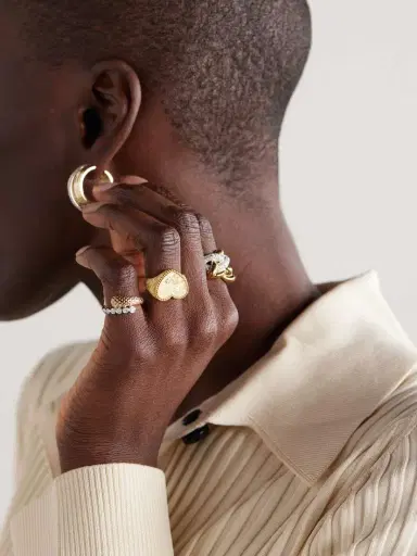 Yvonne Léon Coeur Pailletee 9-karat Gold Diamond Ring | Thumbnail 5 Yvonne Léon Coeur Pailletee 9-karat Gold Diamond Ring | Thumbnail 5