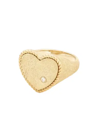 Yvonne Léon Coeur Pailletee 9-karat Gold Diamond Ring | Thumbnail 1 Yvonne Léon Coeur Pailletee 9-karat Gold Diamond Ring | Thumbnail 1
