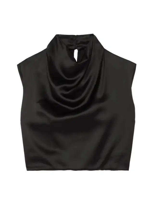 Cropped Draped Satin Blouse