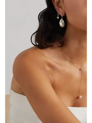 Mateo 14-karat Gold, Pearl And Diamond Earrings | Thumbnail 2 Mateo 14-karat Gold, Pearl And Diamond Earrings | Thumbnail 2