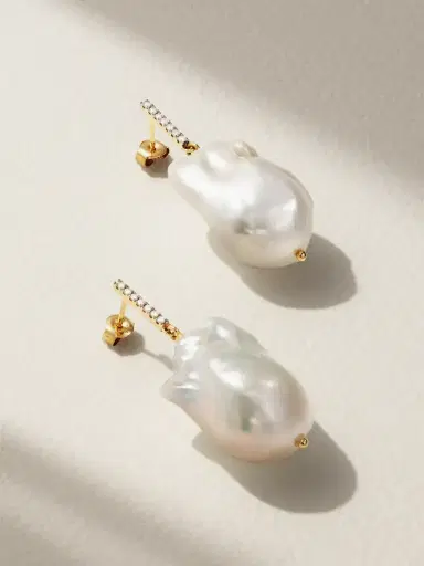 Mateo 14-karat Gold, Pearl And Diamond Earrings | Thumbnail 1 Mateo 14-karat Gold, Pearl And Diamond Earrings | Thumbnail 1