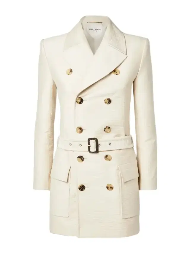 Double-breasted Belted Cotton And Wool-blend Tweed Jacket