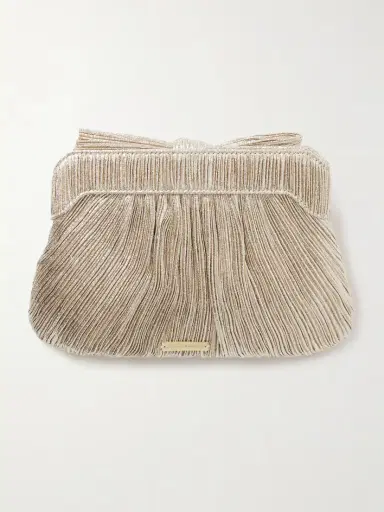 Loeffler Randall Rayne Bow-embellished Plissé-lamé Clutch | Thumbnail 3 Loeffler Randall Rayne Bow-embellished Plissé-lamé Clutch | Thumbnail 3