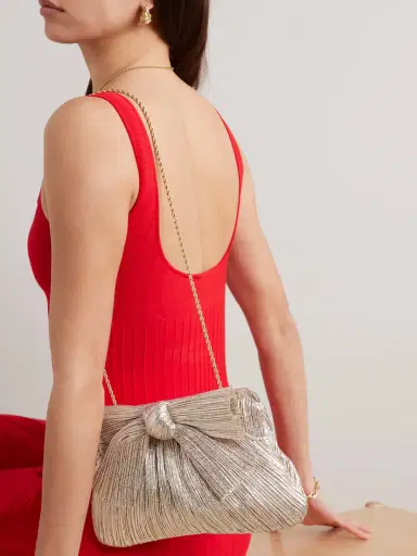 Loeffler Randall Rayne Bow-embellished Plissé-lamé Clutch | Thumbnail 6 Loeffler Randall Rayne Bow-embellished Plissé-lamé Clutch | Thumbnail 6