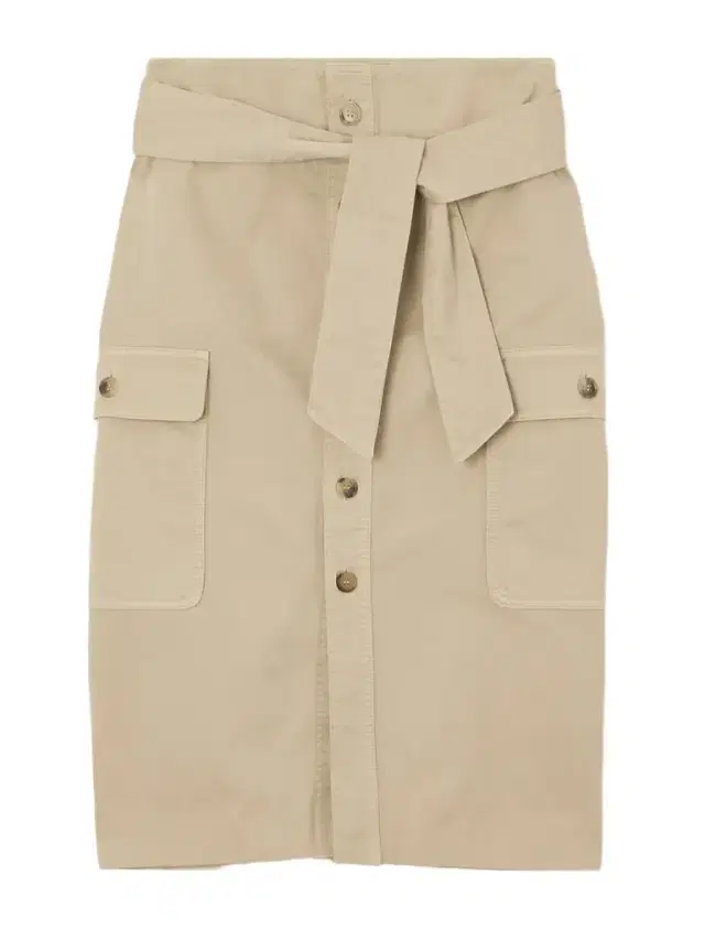 Saharienne Tie-detailed Cotton-twill Midi Skirt