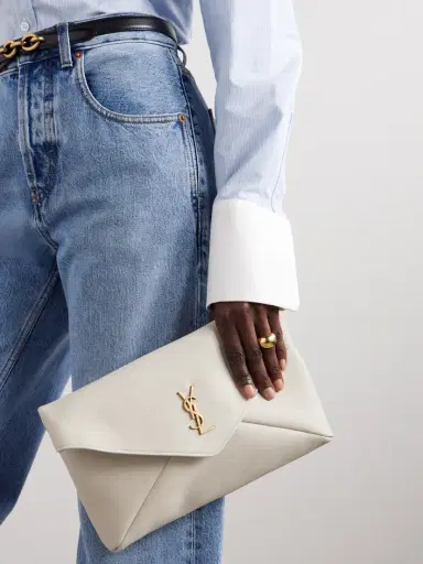 Saint Laurent Cassandre Large Textured-leather Clutch | Thumbnail 2 Saint Laurent Cassandre Large Textured-leather Clutch | Thumbnail 2