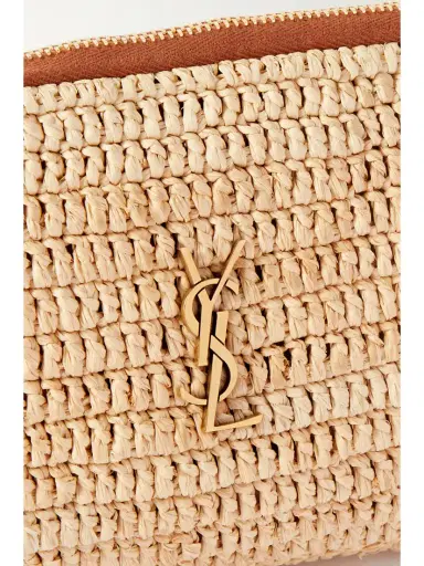 Saint Laurent Gaby Mini Leather-trimmed Raffia Shoulder Bag | Thumbnail 4 Saint Laurent Gaby Mini Leather-trimmed Raffia Shoulder Bag | Thumbnail 4