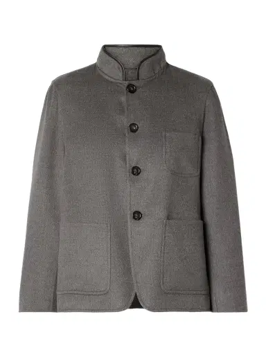 Loro Piana Leather-trimmed Cashmere Jacket | Thumbnail 1 Loro Piana Leather-trimmed Cashmere Jacket | Thumbnail 1
