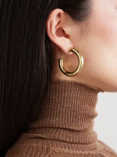 Jennifer Fisher Samira Mini Gold-tone Hoop Earrings | Thumbnail 2 Jennifer Fisher Samira Mini Gold-tone Hoop Earrings | Thumbnail 2