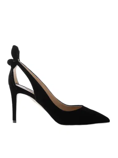 Aquazzura Bow Tie 85 Velvet Pumps | Thumbnail 1 Aquazzura Bow Tie 85 Velvet Pumps | Thumbnail 1