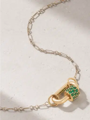 Marla Aaron 14-karat Gold Emerald Necklace | Thumbnail 1 Marla Aaron 14-karat Gold Emerald Necklace | Thumbnail 1