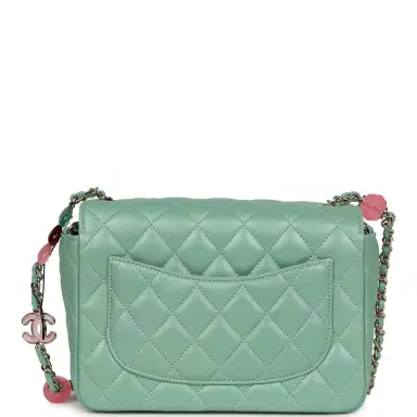 Chanel Chanel Candy Heart Mini Flap Bag Turquoise Lambskin Enamel and Light Gold Hardware | Thumbnail 4 Chanel Chanel Candy Heart Mini Flap Bag Turquoise Lambskin Enamel and Light Gold Hardware | Thumbnail 4