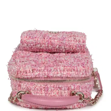 Chanel Chanel Mini Phone Holder Backpack with Chain Pink Multicolor Tweed Light Gold Hardware | Thumbnail 8 Chanel Chanel Mini Phone Holder Backpack with Chain Pink Multicolor Tweed Light Gold Hardware | Thumbnail 8