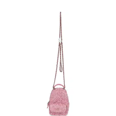 Chanel Chanel Mini Phone Holder Backpack with Chain Pink Multicolor Tweed Light Gold Hardware | Thumbnail 9 Chanel Chanel Mini Phone Holder Backpack with Chain Pink Multicolor Tweed Light Gold Hardware | Thumbnail 9