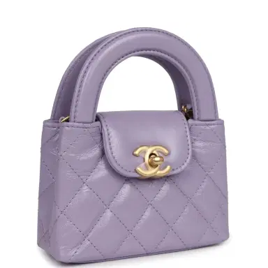 Chanel Chanel Nano Kelly Shopper Light Purple Shiny Aged Calfskin Brushed Gold Hardware | Thumbnail 2 Chanel Chanel Nano Kelly Shopper Light Purple Shiny Aged Calfskin Brushed Gold Hardware | Thumbnail 2