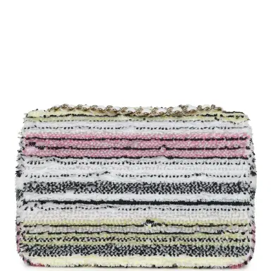 Chanel Chanel Small Classic Flap White Multicolor Sequin Light Gold Hardware | Thumbnail 5 Chanel Chanel Small Classic Flap White Multicolor Sequin Light Gold Hardware | Thumbnail 5
