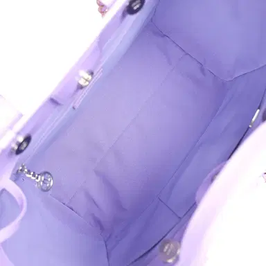 Chanel Chanel Small Deauville Shopping Tote Pink and Purple Ombre Calfskin Silver Hardware | Thumbnail 8 Chanel Chanel Small Deauville Shopping Tote Pink and Purple Ombre Calfskin Silver Hardware | Thumbnail 8