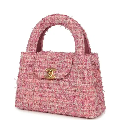 Chanel Chanel Small Kelly Shopper Pink Tweed Brushed Gold Hardware | Thumbnail 5 Chanel Chanel Small Kelly Shopper Pink Tweed Brushed Gold Hardware | Thumbnail 5