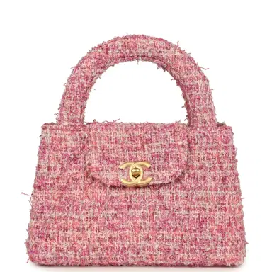 Chanel Chanel Small Kelly Shopper Pink Tweed Brushed Gold Hardware | Thumbnail 1 Chanel Chanel Small Kelly Shopper Pink Tweed Brushed Gold Hardware | Thumbnail 1