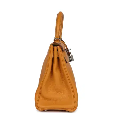 HERMÈS Pre-Owned Hermes Kelly Retourne 28 Moutarde Clemence Palladium Hardware | Thumbnail 3 HERMÈS Pre-Owned Hermes Kelly Retourne 28 Moutarde Clemence Palladium Hardware | Thumbnail 3