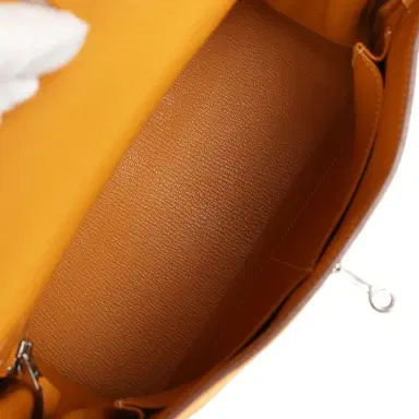 HERMÈS Pre-Owned Hermes Kelly Retourne 28 Moutarde Clemence Palladium Hardware | Thumbnail 8 HERMÈS Pre-Owned Hermes Kelly Retourne 28 Moutarde Clemence Palladium Hardware | Thumbnail 8