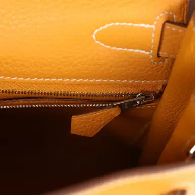HERMÈS Pre-Owned Hermes Kelly Retourne 28 Moutarde Clemence Palladium Hardware | Thumbnail 9 HERMÈS Pre-Owned Hermes Kelly Retourne 28 Moutarde Clemence Palladium Hardware | Thumbnail 9