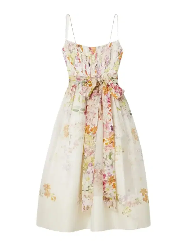 Natura Belted Floral-print Linen And Silk-blend Midi Dress
