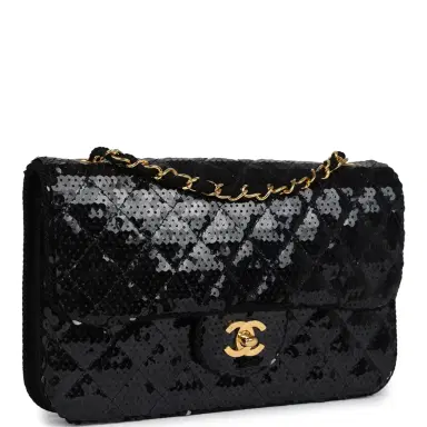 Chanel Vintage Chanel Small Flap Bag Black Sequin Gold Hardware | Thumbnail 2 Chanel Vintage Chanel Small Flap Bag Black Sequin Gold Hardware | Thumbnail 2