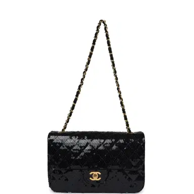 Chanel Vintage Chanel Small Flap Bag Black Sequin Gold Hardware | Thumbnail 7 Chanel Vintage Chanel Small Flap Bag Black Sequin Gold Hardware | Thumbnail 7