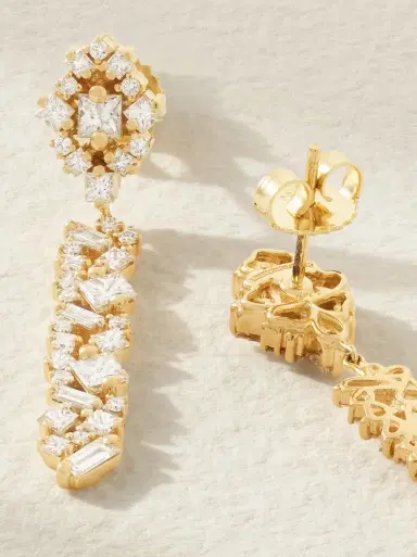 Suzanne Kalan La Fantasie 18-karat Gold Diamond Earrings | Thumbnail 3 Suzanne Kalan La Fantasie 18-karat Gold Diamond Earrings | Thumbnail 3