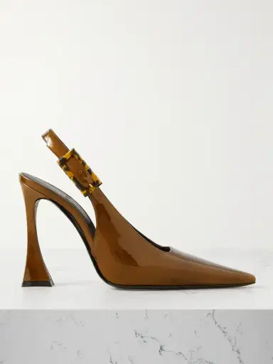 Saint Laurent Dune Patent-leather Slingback Pumps | Thumbnail 1 Saint Laurent Dune Patent-leather Slingback Pumps | Thumbnail 1