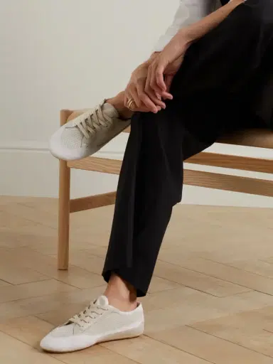 The Row Bonnie Leather-trimmed Suede, Mesh And Canvas Sneakers | Thumbnail 2 The Row Bonnie Leather-trimmed Suede, Mesh And Canvas Sneakers | Thumbnail 2