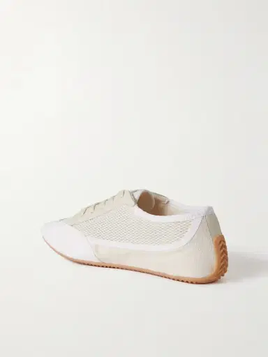 The Row Bonnie Leather-trimmed Suede, Mesh And Canvas Sneakers | Thumbnail 3 The Row Bonnie Leather-trimmed Suede, Mesh And Canvas Sneakers | Thumbnail 3