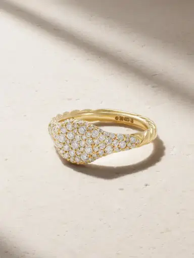 David Yurman Petite Pavé 18-karat Gold Diamond Pinky Ring | Thumbnail 1 David Yurman Petite Pavé 18-karat Gold Diamond Pinky Ring | Thumbnail 1
