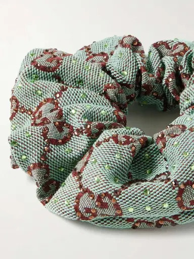 Gucci Crystal-embellished Canvas-jacquard Scrunchie | Thumbnail 3 Gucci Crystal-embellished Canvas-jacquard Scrunchie | Thumbnail 3