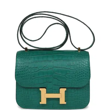 HERMÈS Hermes Constance 18 Malachite Matte Alligator Mississippiensis Gold Hardware | Thumbnail 1 HERMÈS Hermes Constance 18 Malachite Matte Alligator Mississippiensis Gold Hardware | Thumbnail 1