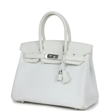 HERMÈS Pre-owned Hermes Birkin 30 White Epsom Palladium Hardware | Thumbnail 5 HERMÈS Pre-owned Hermes Birkin 30 White Epsom Palladium Hardware | Thumbnail 5