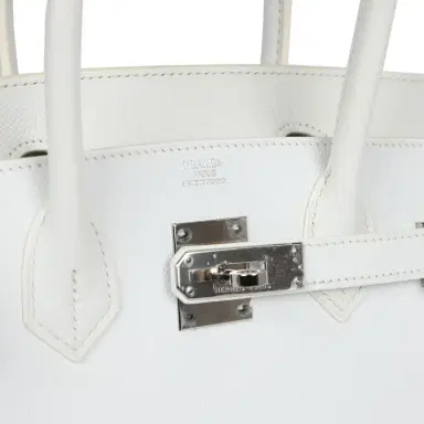 HERMÈS Pre-owned Hermes Birkin 30 White Epsom Palladium Hardware | Thumbnail 7 HERMÈS Pre-owned Hermes Birkin 30 White Epsom Palladium Hardware | Thumbnail 7