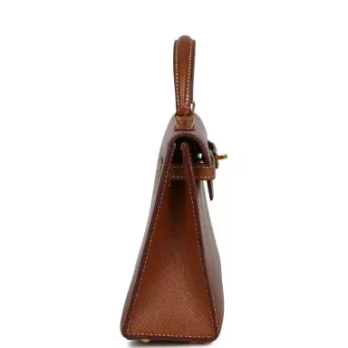 HERMÈS Vintage Hermes Micro Kelly 15 Sellier Gold Courchevel Gold Hardware | Thumbnail 4 HERMÈS Vintage Hermes Micro Kelly 15 Sellier Gold Courchevel Gold Hardware | Thumbnail 4