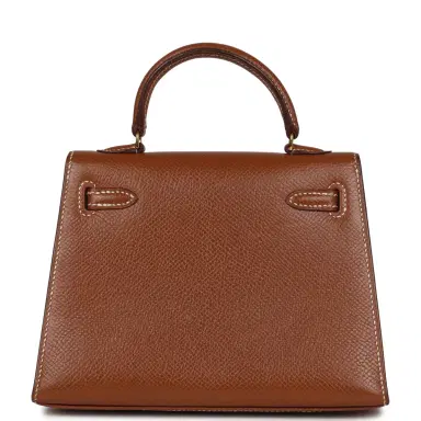 HERMÈS Vintage Hermes Micro Kelly 15 Sellier Gold Courchevel Gold Hardware | Thumbnail 5 HERMÈS Vintage Hermes Micro Kelly 15 Sellier Gold Courchevel Gold Hardware | Thumbnail 5