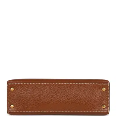 HERMÈS Vintage Hermes Micro Kelly 15 Sellier Gold Courchevel Gold Hardware | Thumbnail 6 HERMÈS Vintage Hermes Micro Kelly 15 Sellier Gold Courchevel Gold Hardware | Thumbnail 6