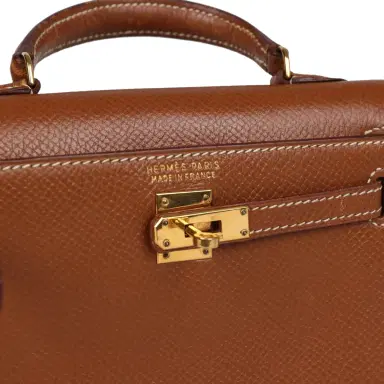 HERMÈS Vintage Hermes Micro Kelly 15 Sellier Gold Courchevel Gold Hardware | Thumbnail 7 HERMÈS Vintage Hermes Micro Kelly 15 Sellier Gold Courchevel Gold Hardware | Thumbnail 7