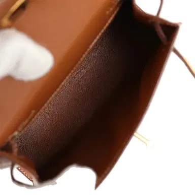 HERMÈS Vintage Hermes Micro Kelly 15 Sellier Gold Courchevel Gold Hardware | Thumbnail 8 HERMÈS Vintage Hermes Micro Kelly 15 Sellier Gold Courchevel Gold Hardware | Thumbnail 8