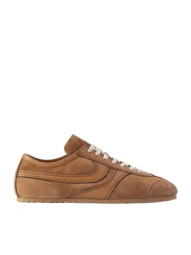 Dries Van Noten Leather-trimmed Suede Sneakers | Thumbnail 1 Dries Van Noten Leather-trimmed Suede Sneakers | Thumbnail 1