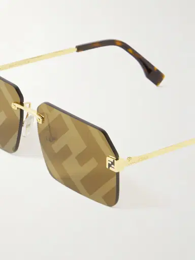 FENDI EYEWEAR Fendi Sky Rimless Rectangle-frame Gold-tone Sunglasses | Thumbnail 4 FENDI EYEWEAR Fendi Sky Rimless Rectangle-frame Gold-tone Sunglasses | Thumbnail 4
