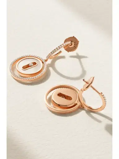 Messika Lucky Move 18-karat Gold, Mother-of-pearl And Diamond Earrings | Thumbnail 3 Messika Lucky Move 18-karat Gold, Mother-of-pearl And Diamond Earrings | Thumbnail 3